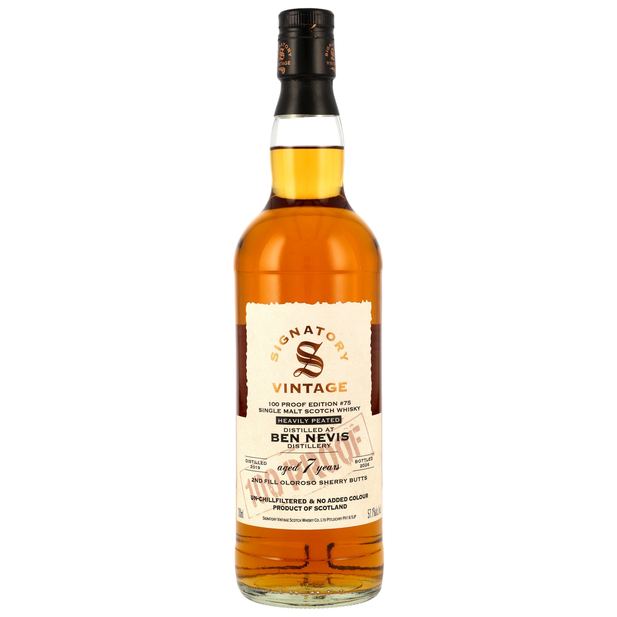 Ben Nevis 2019/2026 Oloroso Sherry Signatory Vintage 100 Proof #75 57,1% vol.