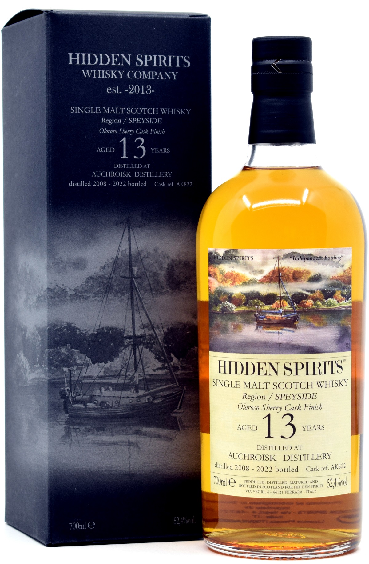 auchroisk_13_HiSp Auchroisk 13 Jahre 2008/2022 Sherry Cask Hidden Spirits 52,4% vol.
