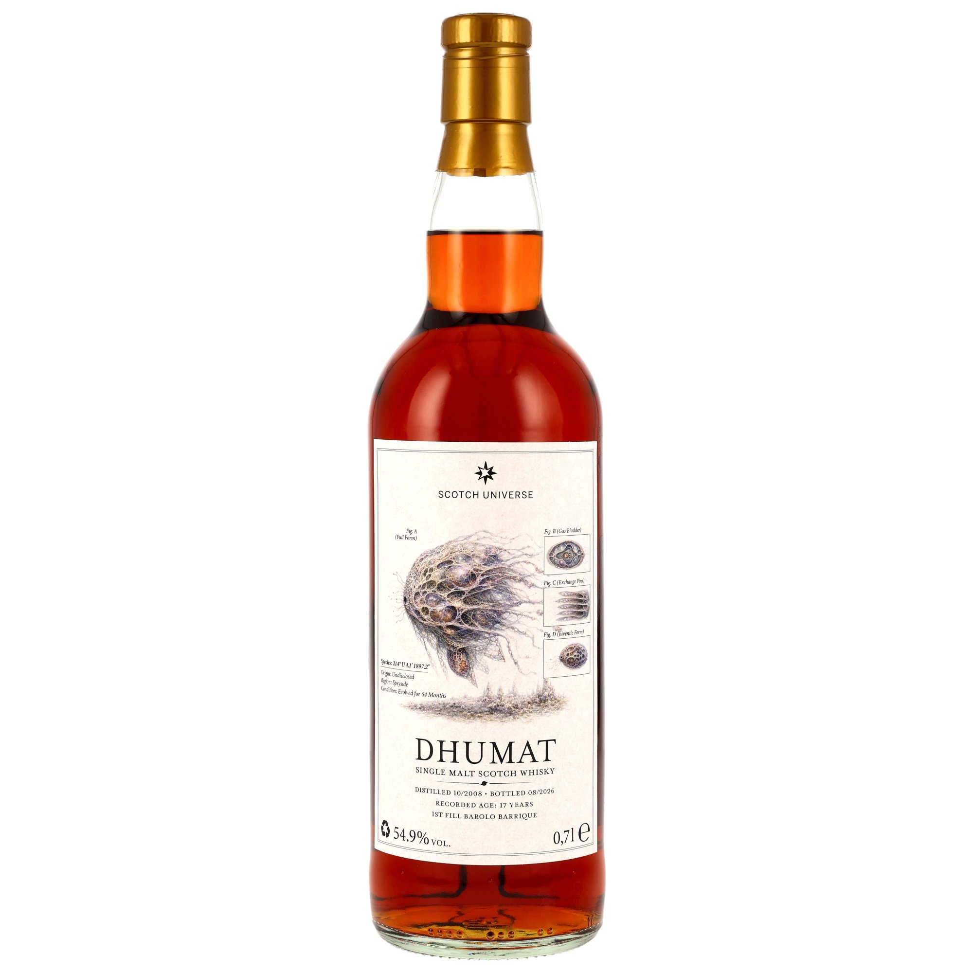 DHUMAT 2008/2026 17 Jahre 1st Fill Barolo Wine Barrique Scotch Universe 54,9% vol.