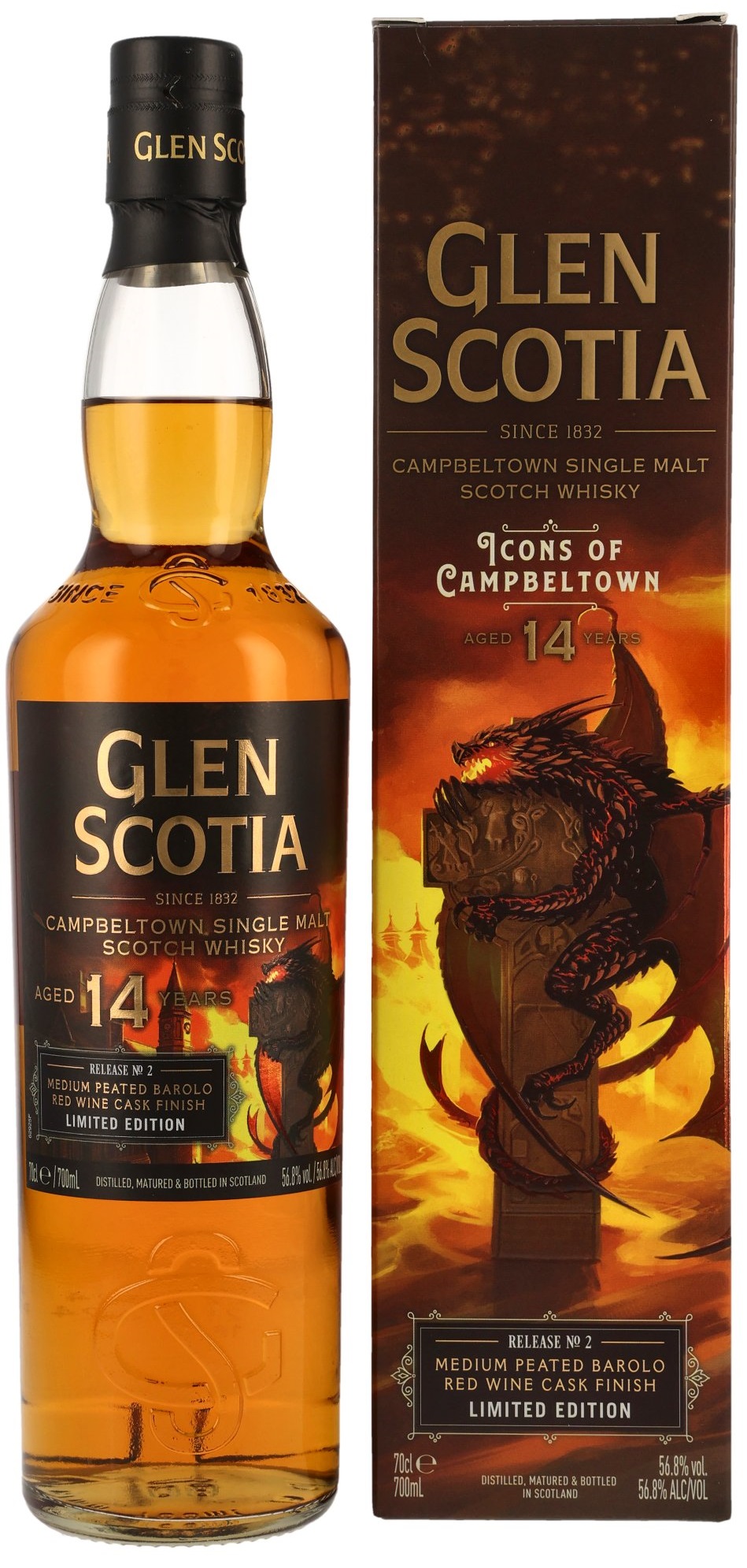 Glen-Scotia-14 Glen Scotia 14 Jahre Peated Barolo Red Wine Cask Icons of Campbeltown No.2 56,8% vol.