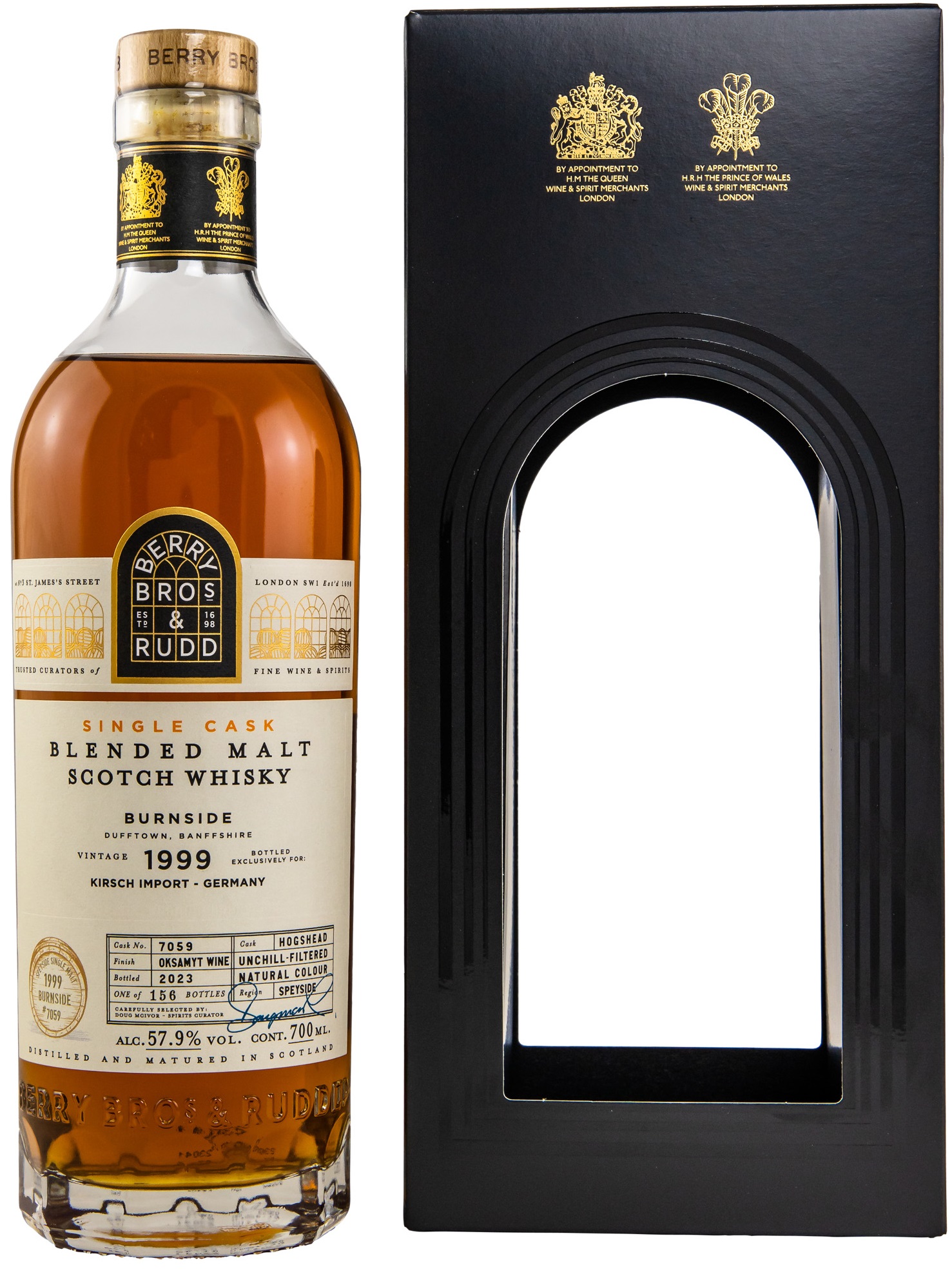 Burnside_7059-_BR Burnside 1999/2023 Oksamyt Wine Cask Berry Bros. & Rudd #7059 57,9% vol.