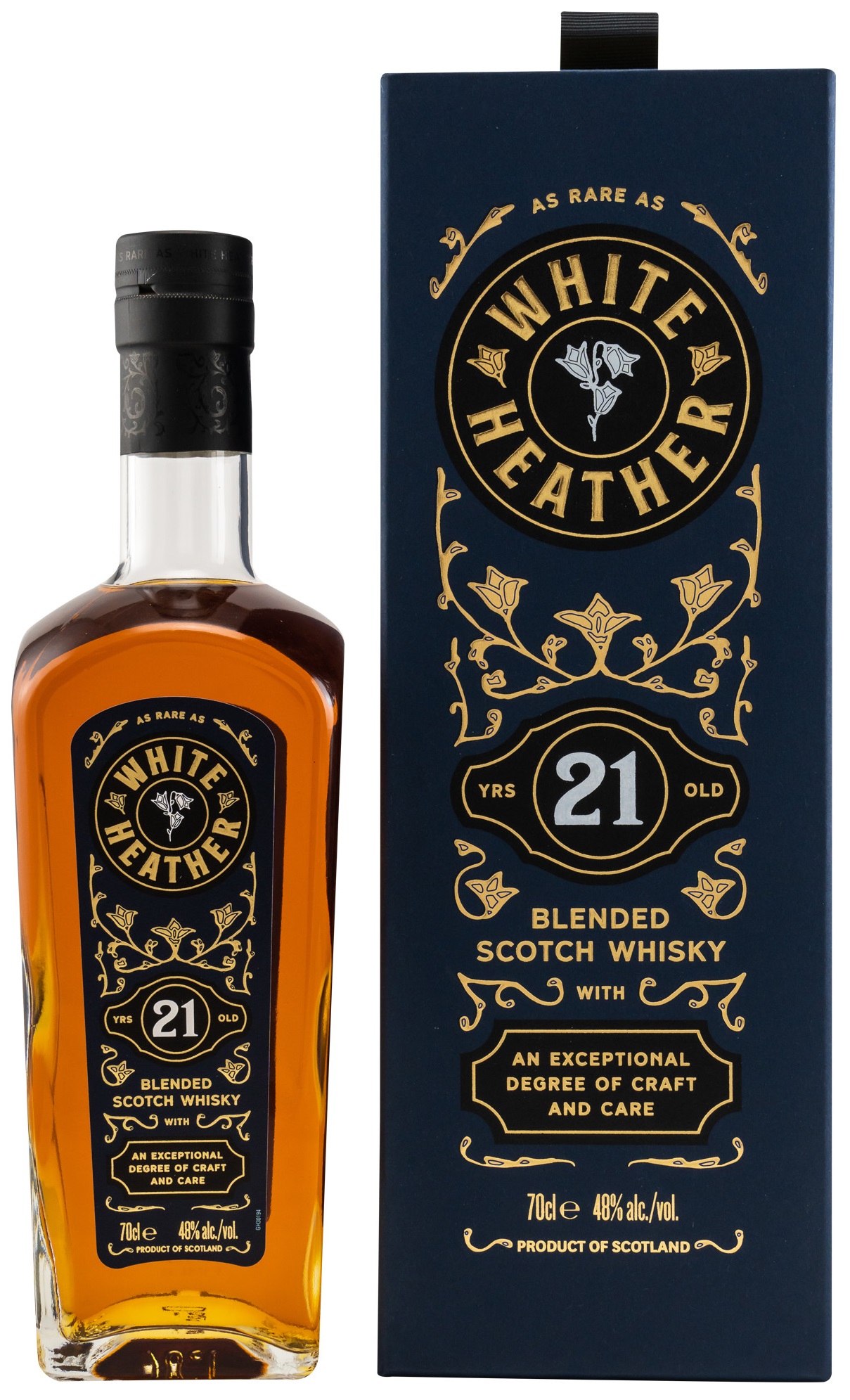 white_heather_21 White Heather 21 Jahre Blended Scotch Whisky by Billy Walker 48,0% vol.