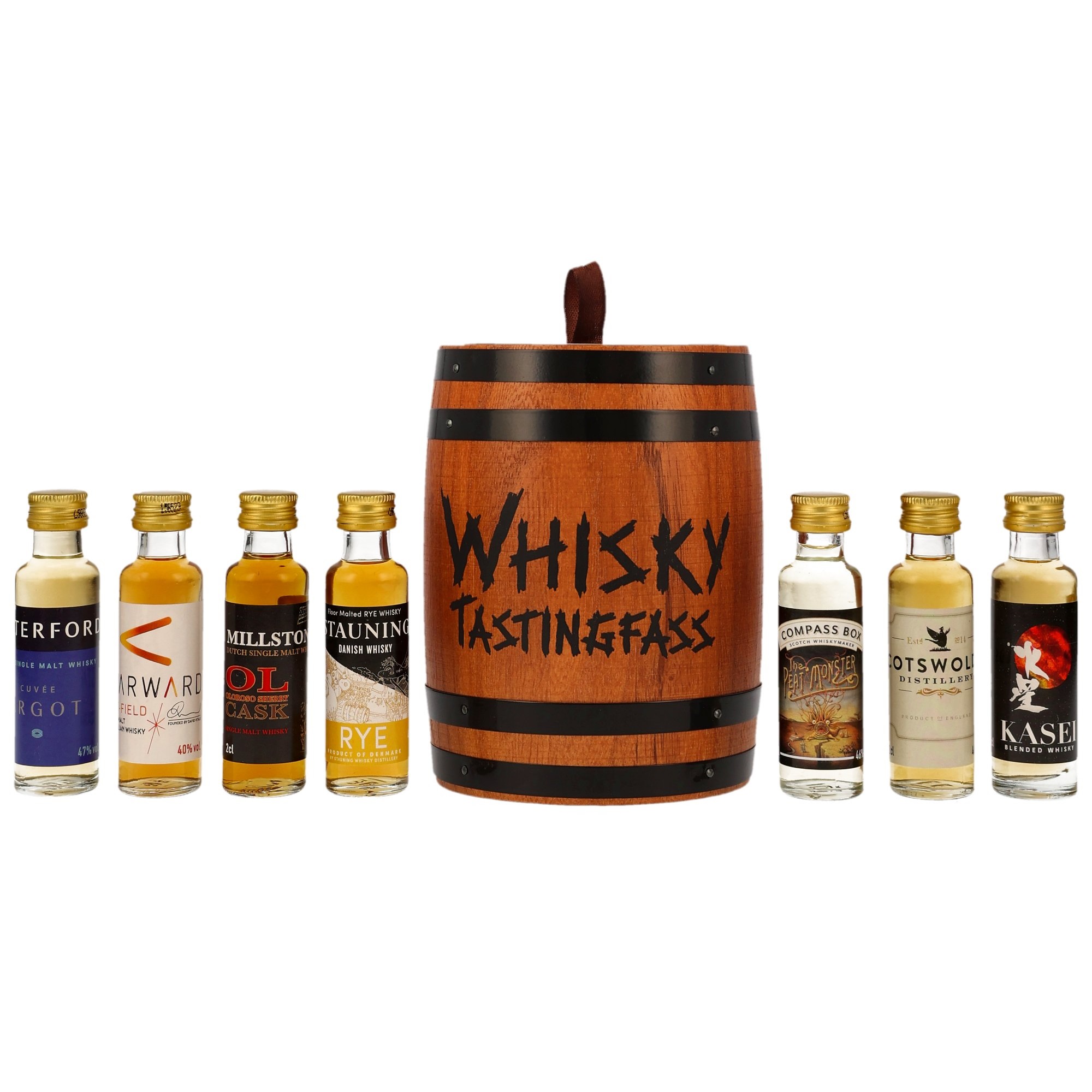 weltwhiskyfass Whisky-Tasting-Fass - Geschenkset mit 7 Miniaturen