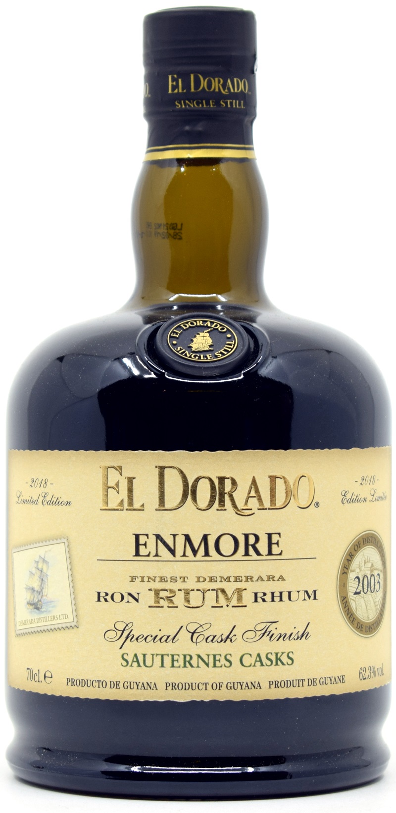enmore_el_dorado_sauternes Enmore 2003/2018 Sauternes Casks El Dorado Guyana Rum 62,3% vol.