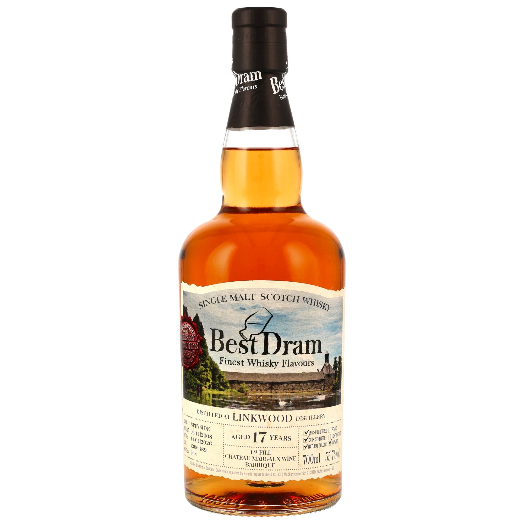 Linkwood 17 Jahre 2008/2026 1st Fill Château Margaux Cask Best Dram 55,7% vol.