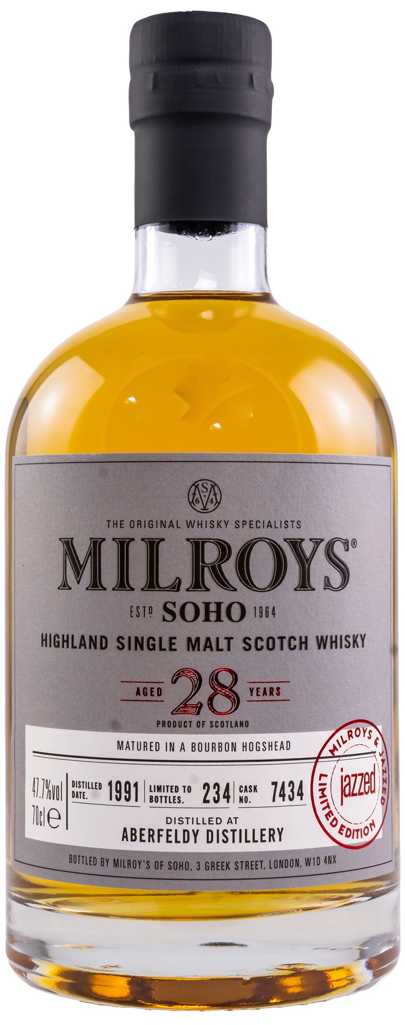 aberfeldy_1991_Milroys Aberfeldy 28 Jahre 1991 Milroy's of Soho 47,1% vol.